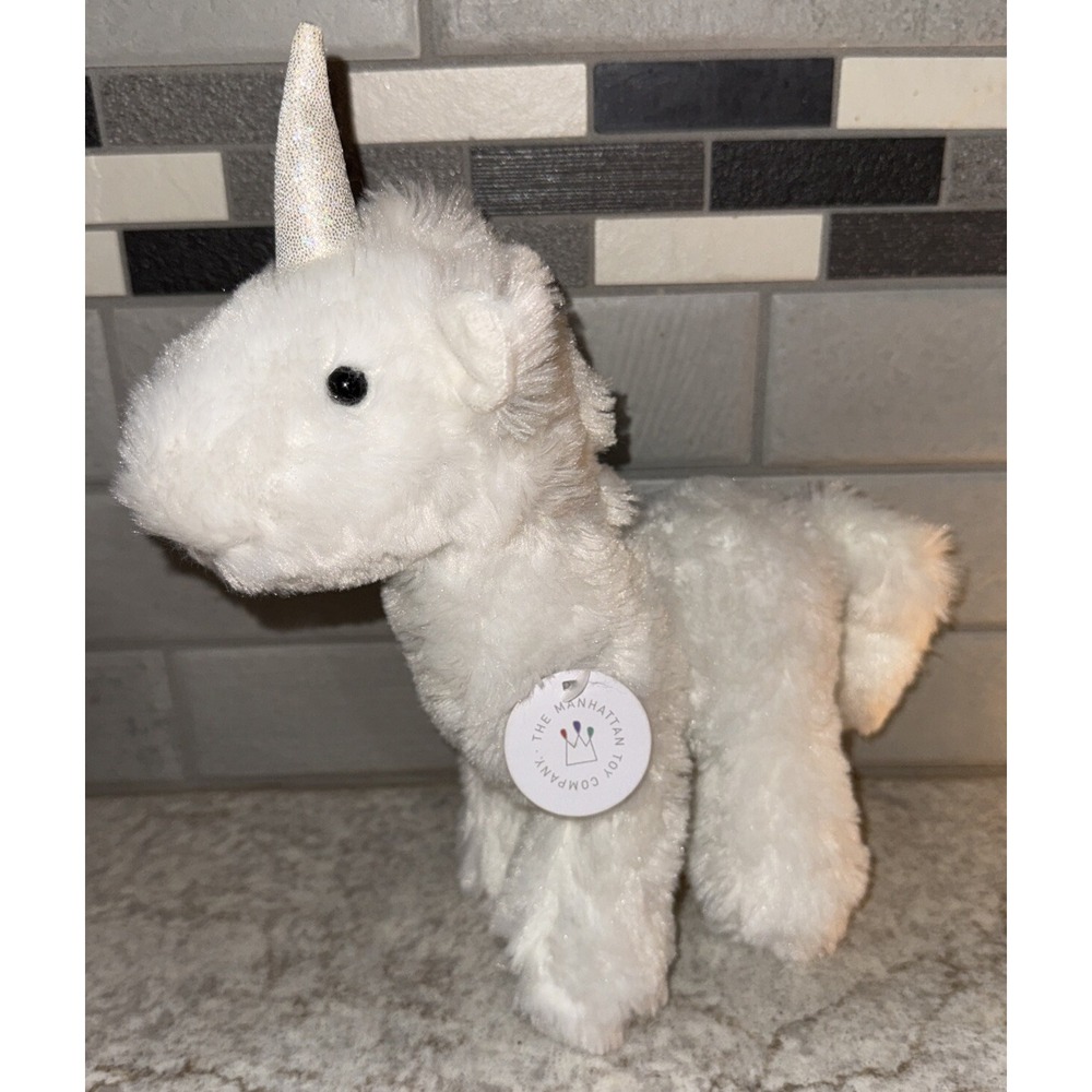Manhattan Toy Co Voyager Sparkle Unicorn Plush White Glitter Horn 2016 Stuffed